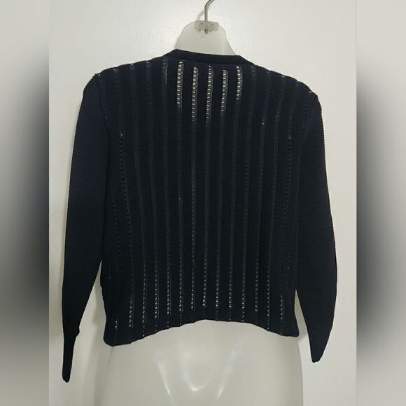 Diane Von Furstenberg DVF Black Wool Rayon Crop Evening Jacket Size Small - Picture 3 of 5